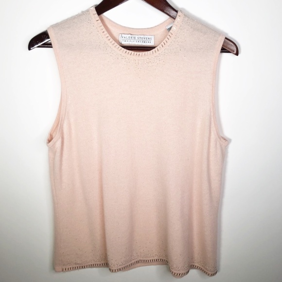 Valerie Stevens Tops - ⚡️Valerie Stevens Two Ply Cashmere Pink Top XL